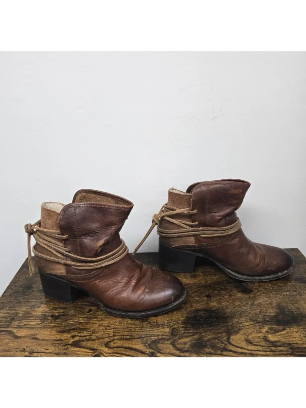 Freebird by Steven Casey Ankle Boots Women's Size 9 Brown Cognac Leather